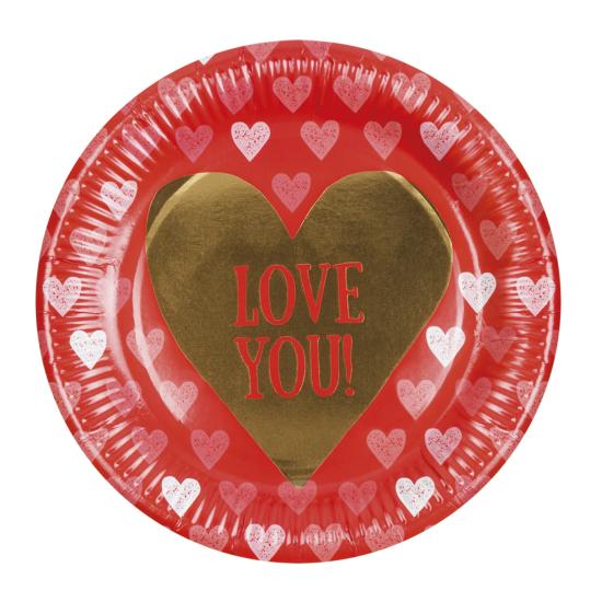 6 platos con corazones - Love You (23 cm) 6 platos con corazones - Love You (23 cm)