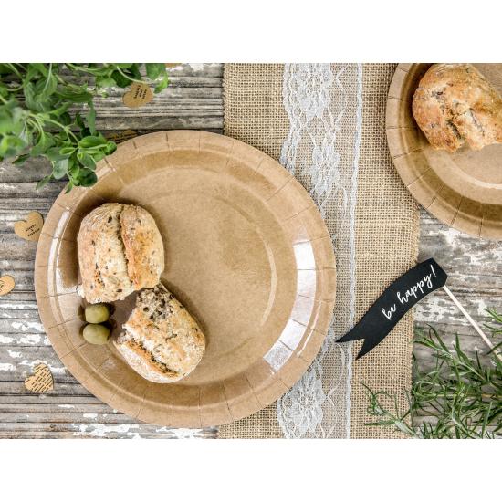 6 platos de papel Kraft - Natural Wedding (23 cm) 6 platos de papel Kraft - Natural Wedding (23 cm)