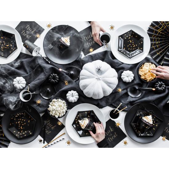 6 platos negros con murciélagos dorados de papel (20 cm) - Trick or Treat Collection 6 platos negros con murciélagos dorados de papel (20 cm) - Trick or Treat Collection