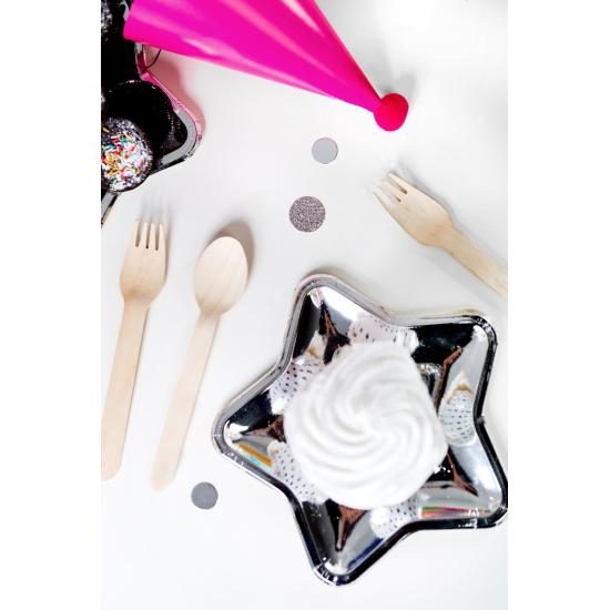 6 platos plateados con forma de estrella de papel (18 cm) - New Year’s Eve & Carnival 6 platos plateados con forma de estrella de papel (18 cm) - New Year’s Eve & Carnival