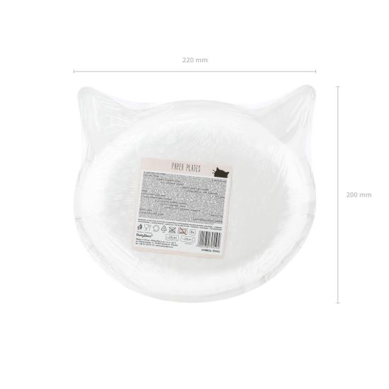 6 platos rosas con forma de gato de papel (22x20 cm) - Meow Party 6 platos rosas con forma de gato de papel (22x20 cm) - Meow Party