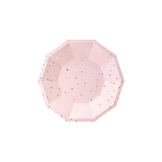 6 platos rosas pastel con estrellas doradas de papel (18 cm) 6 platos rosas pastel con estrellas doradas de papel (18 cm)