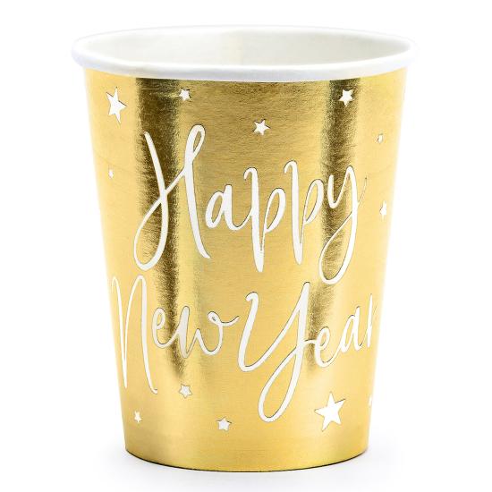 6 vasos Fin de Año Happy New Year dorados) - Jolly New Year 6 vasos Fin de Año Happy New Year dorados) - Jolly New Year