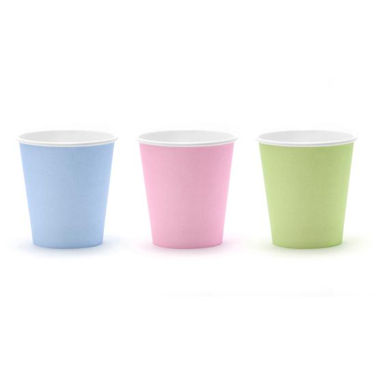 6 vasos azul pastel de papel - Pastelove 6 vasos azul pastel de papel - Pastelove
