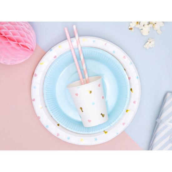 6 vasos blancos estampados multicolor de papel - Unicorn 6 vasos blancos estampados multicolor de papel - Unicorn