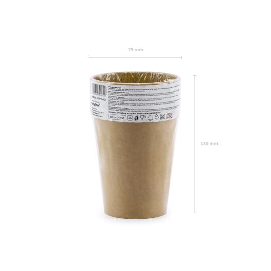 6 vasos de papel Kraft 6 vasos de papel Kraft
