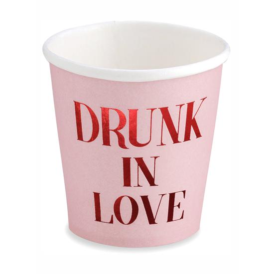 6 vasos de papel rosas "Drunk in Love" - Valentine Collection 6 vasos de papel rosas "Drunk in Love" - Valentine Collection