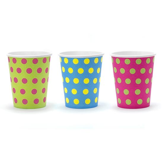 6 vasos estampado de lunares variados de papel - Colorful & holographic birthday 6 vasos estampado de lunares variados de papel - Colorful & holographic birthday