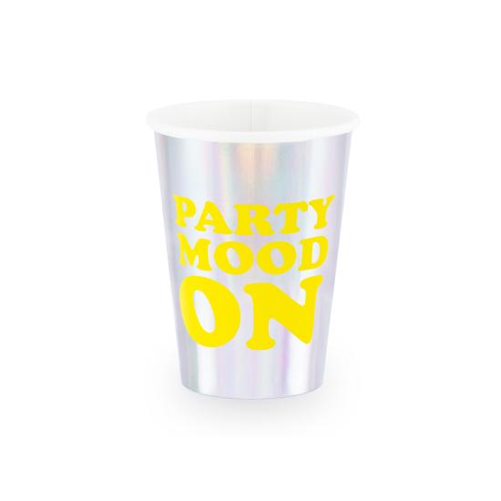 6 vasos holográficos con texto variado de papel - Electric Holo 6 vasos holográficos con texto variado de papel - Electric Holo