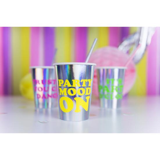 6 vasos holográficos con texto variado de papel - Electric Holo 6 vasos holográficos con texto variado de papel - Electric Holo
