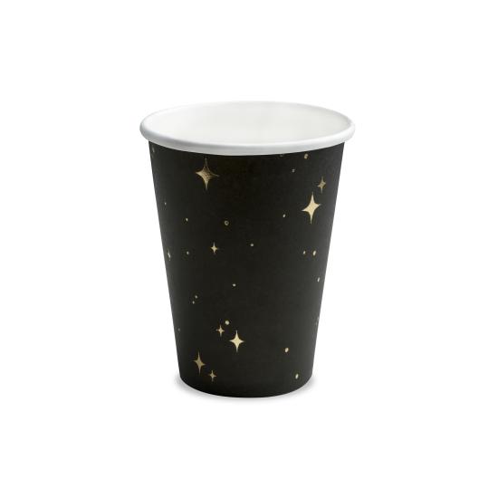 6 vasos negros con estrellas doradas de papel - New Year’s Eve Collection 6 vasos negros con estrellas doradas de papel - New Year’s Eve Collection
