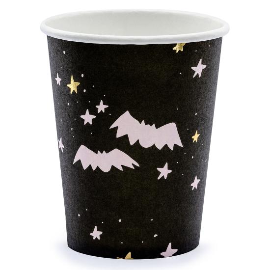 6 vasos negros y rosas - Boo! 6 vasos negros y rosas - Boo!