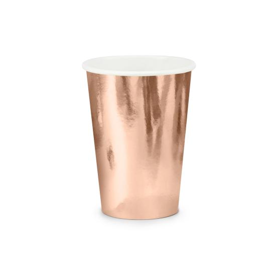 6 vasos oro rosa de papel 6 vasos oro rosa de papel