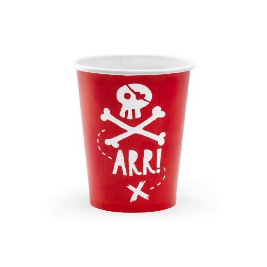 6 vasos rojos de piratas - Pirates Party 6 vasos rojos de piratas - Pirates Party