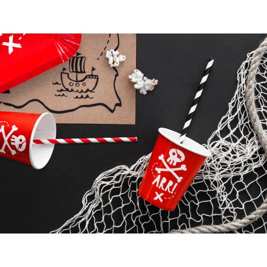 6 vasos rojos de piratas - Pirates Party 6 vasos rojos de piratas - Pirates Party