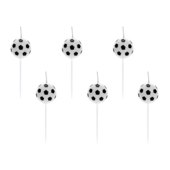 6 velas de balones de fútbol (2,5 cm) - Football Party 6 velas de balones de fútbol (2,5 cm) - Football Party