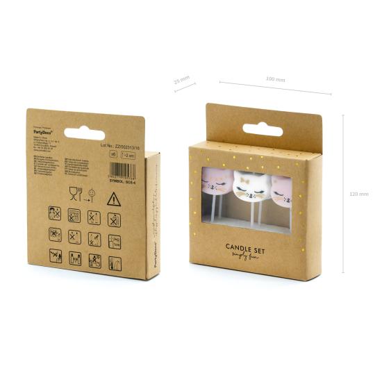 6 velas de cumpleaños con formas de gato variadas (2 cm) - Meow Party 6 velas de cumpleaños con formas de gato variadas (2 cm) - Meow Party