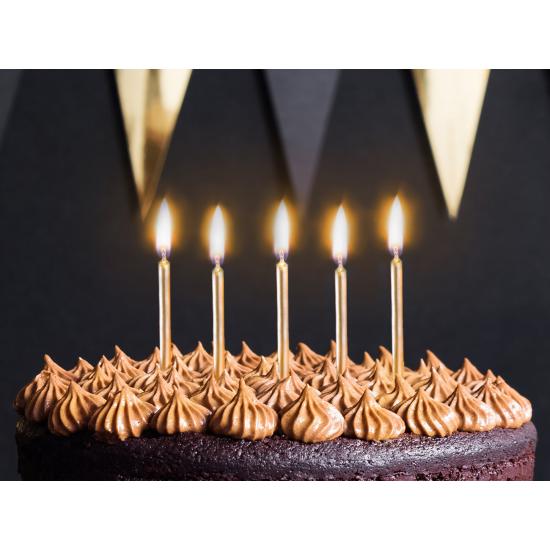 6 velas de cumpleaños doradas (6 cm) 6 velas de cumpleaños doradas (6 cm)