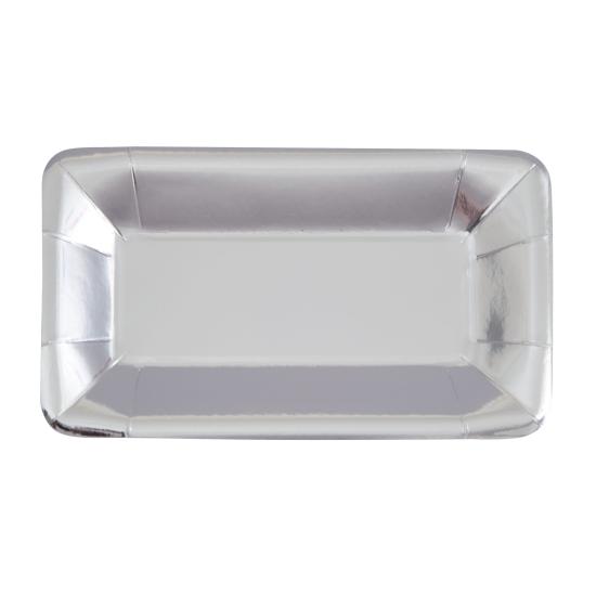 8 bandejas rectangulares plateadas - Solid Colour Tableware 8 bandejas rectangulares plateadas - Solid Colour Tableware