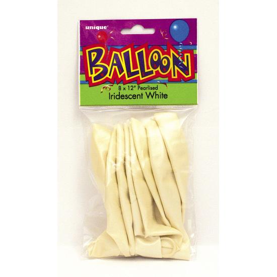 8 globos blanco perlado (30 cm) - Línea Colores Básicos 8 globos blanco perlado (30 cm) - Línea Colores Básicos