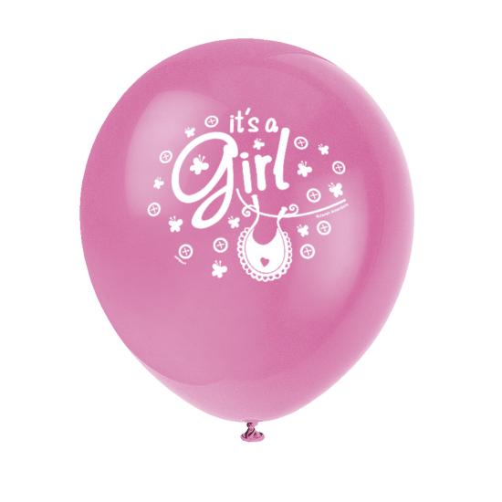 8 globos rosas (30 cm) - Pink Clothesline Baby Shower 8 globos rosas (30 cm) - Pink Clothesline Baby Shower