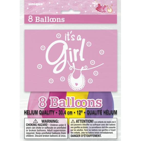 8 globos rosas (30 cm) - Pink Clothesline Baby Shower 8 globos rosas (30 cm) - Pink Clothesline Baby Shower