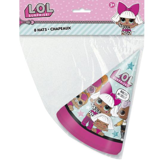 8 gorritos de cumpleaños LOL Surprise - LOL Friends 8 gorritos de cumpleaños LOL Surprise - LOL Friends