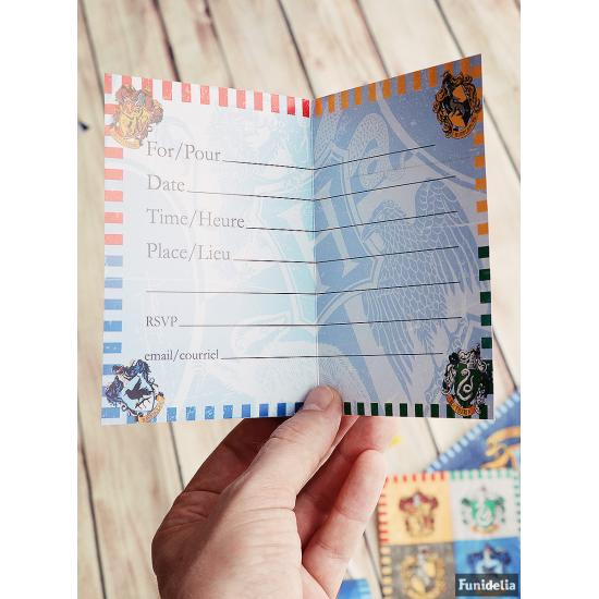 8 invitaciones Casas de Hogwarts - Harry Potter 8 invitaciones Casas de Hogwarts - Harry Potter