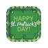 8 platos cuadrados de cuadros verdes Happy St Patrick's Day (23 cm)