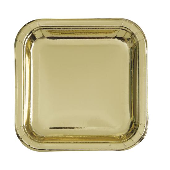 8 platos cuadrados dorados (23 cm) - Línea Colores Básicos 8 platos cuadrados dorados (23 cm) - Línea Colores Básicos