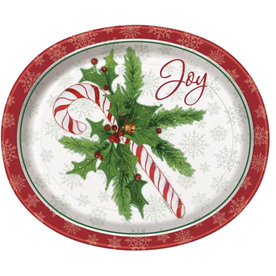 8 platos de caramelo navideño (31x25 cm) - Candy Cane Christmas 8 platos de caramelo navideño (31x25 cm) - Candy Cane Christmas
