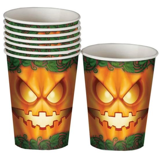 8 Vasos Halloween de Calabaza 8 Vasos Halloween de Calabaza