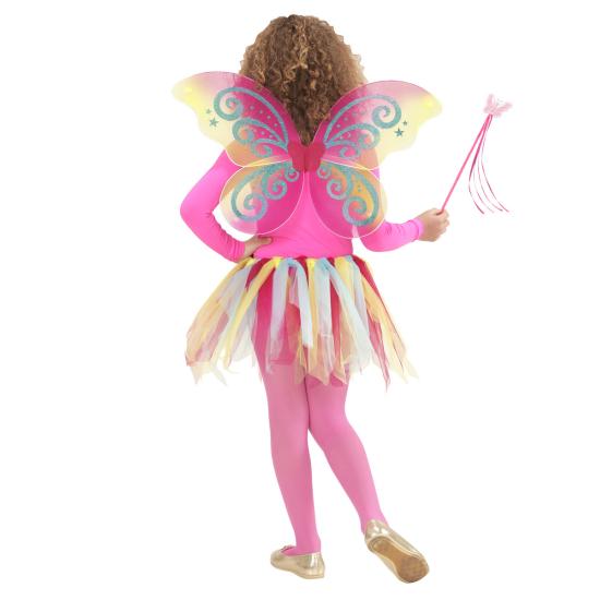 Alas de mariposa rosa con purpurina para niña Alas de mariposa rosa con purpurina para niña