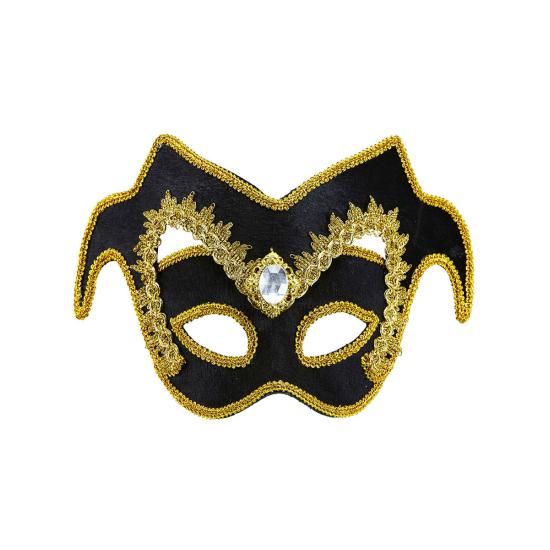 Antifaz Corte Veneciano con gema y ribete para adulto Antifaz Corte Veneciano con gema y ribete para adulto