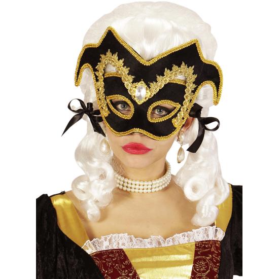 Antifaz Corte Veneciano con gema y ribete para adulto Antifaz Corte Veneciano con gema y ribete para adulto