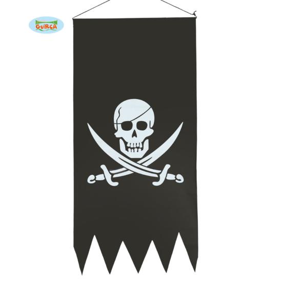 Bandera pirata negra con calavera Bandera pirata negra con calavera
