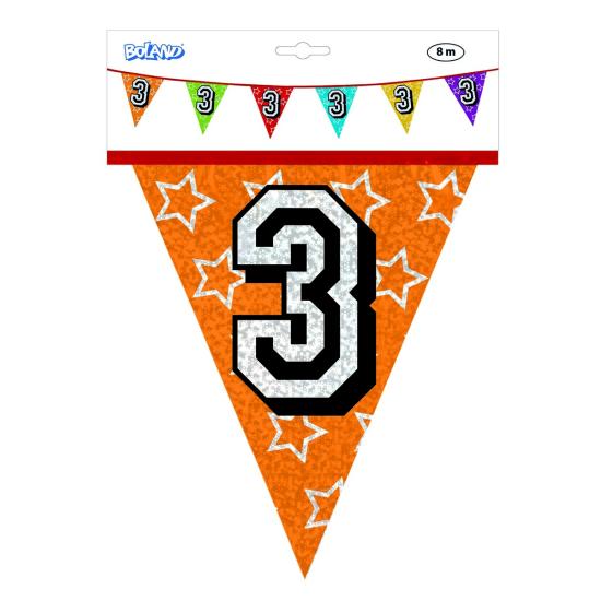 Banderines con número 3 Banderines con número 3