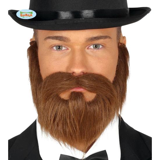Barba y bigote castaña lisa para hombre Barba y bigote castaña lisa para hombre