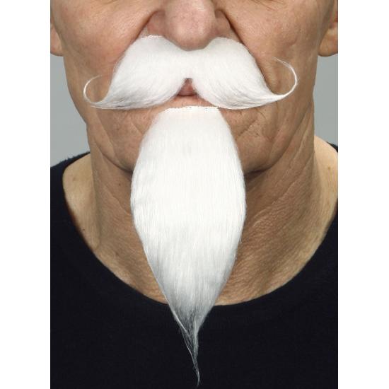 Bigote de mosquetero canoso con gran perilla para adulto Bigote de mosquetero canoso con gran perilla para adulto