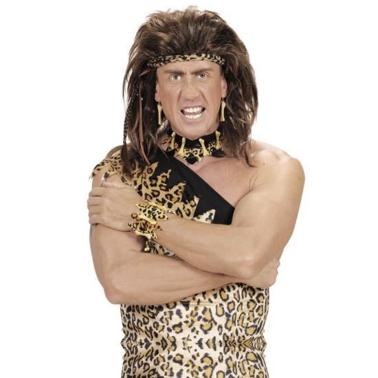 Brazalete de hueso y piel de leopardo para adulto Brazalete de hueso y piel de leopardo para adulto