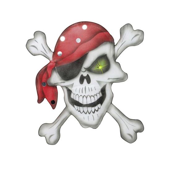 Calavera pirata con pañuelo en chiffón Calavera pirata con pañuelo en chiffón