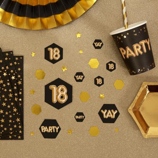 Confeti para mesa "18" - Glitz & Glamour Black & Gold Confeti para mesa "18" - Glitz & Glamour Black & Gold