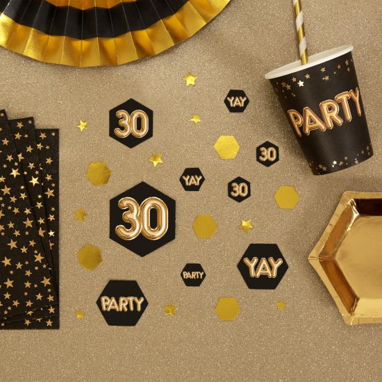Confeti para mesa "30" - Glitz & Glamour Black & Gold Confeti para mesa "30" - Glitz & Glamour Black & Gold