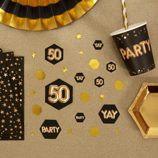 Confeti para mesa "50" - Glitz & Glamour Black & Gold Confeti para mesa "50" - Glitz & Glamour Black & Gold