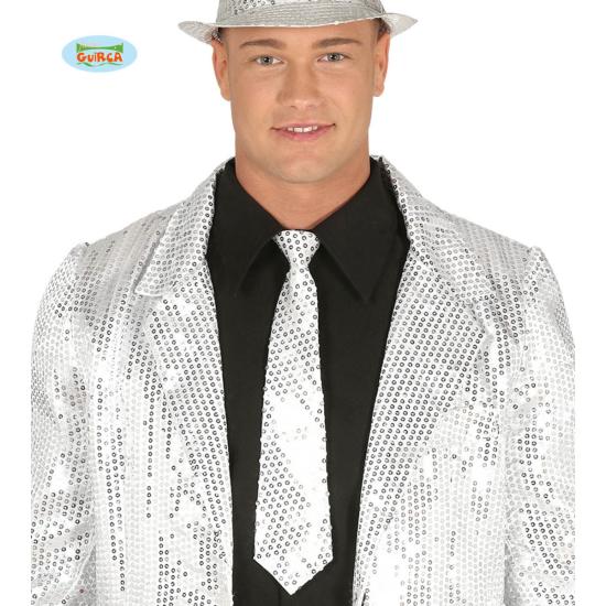 Corbata de lentejuelas plateada para adulto* Corbata de lentejuelas plateada para adulto*