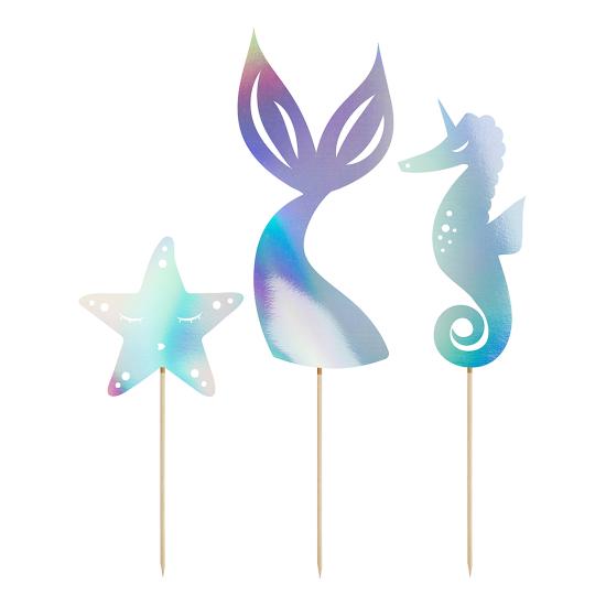 Decoración para tarta cola de sirena iridiscente- Iridescent Mermaid Decoración para tarta cola de sirena iridiscente- Iridescent Mermaid