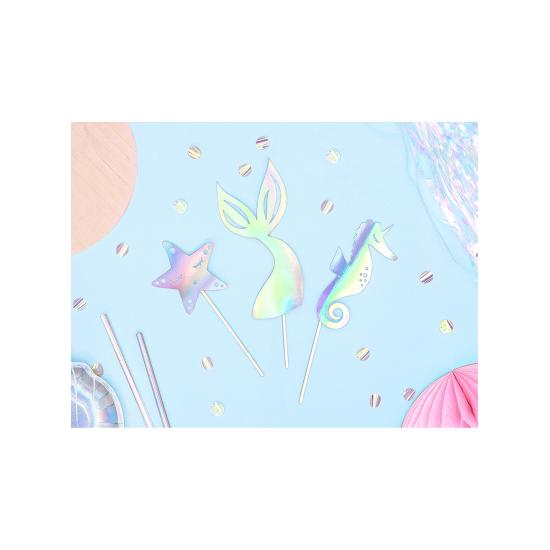 Decoración para tarta cola de sirena iridiscente- Iridescent Mermaid Decoración para tarta cola de sirena iridiscente- Iridescent Mermaid