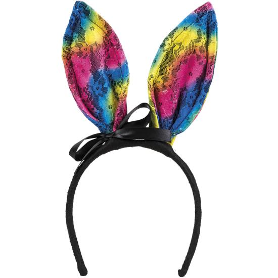 Diadema de conejita tricolor para adulto Diadema de conejita tricolor para adulto