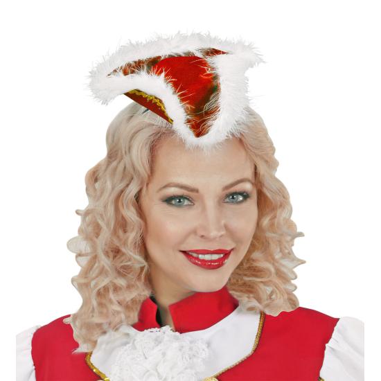 Diadema de tricornio granate con marabú para mujer Diadema de tricornio granate con marabú para mujer