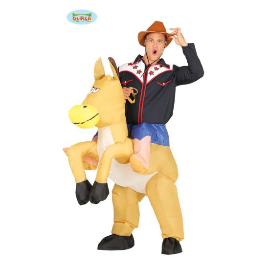 Disfraz hinchable de cowboy de rodeo para adulto Disfraz hinchable de cowboy de rodeo para adulto